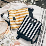 Kids backpack - Striped yellow and white - Image 6
