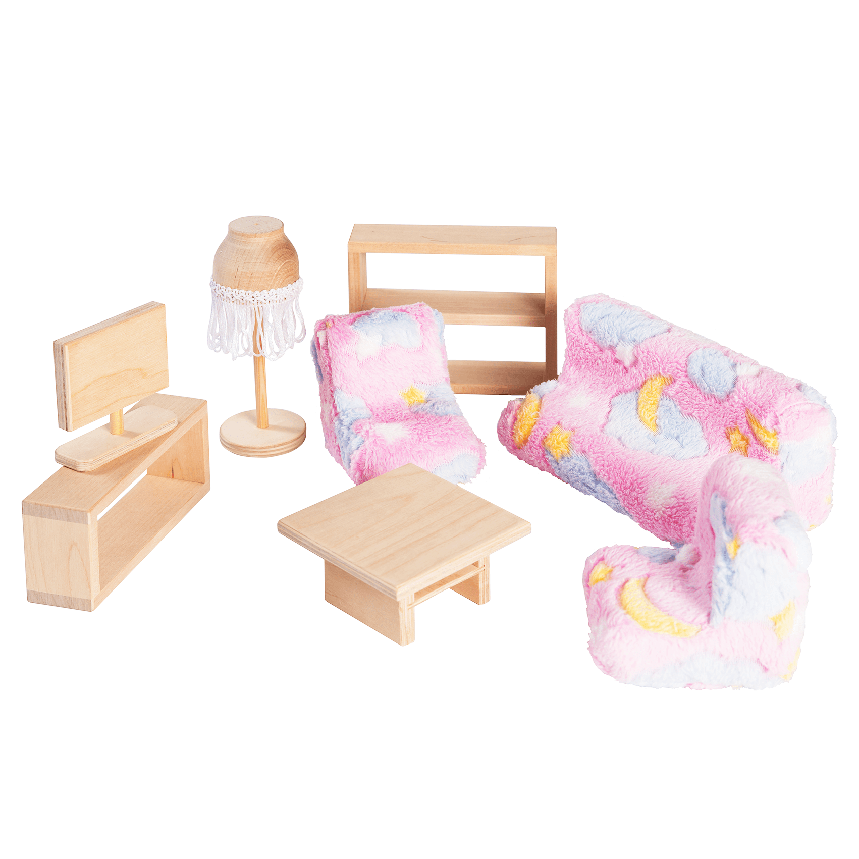 elutuba-2-2.png Dollhouse living room furniture - Natural - Image 1