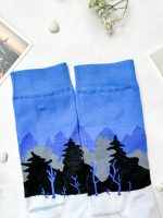 Blue-Black-White Forest - Estonian Socks - Image 2