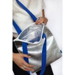 Handmade Leather Tote - Silver - Image 4