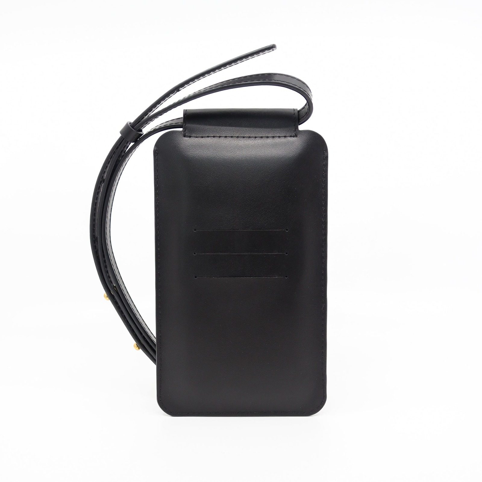 shopblackback.jpg Leather Phone Bag - Black - Image 1